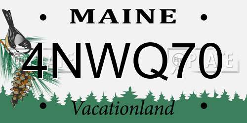 4NWQ70 Maine License Plate