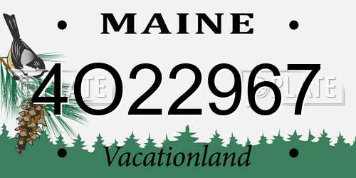 4O22967 Maine License Plate