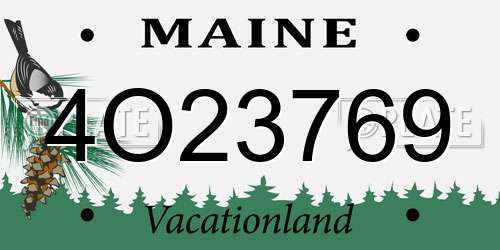 4O23769 Maine License Plate
