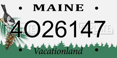 4O26147 Maine License Plate