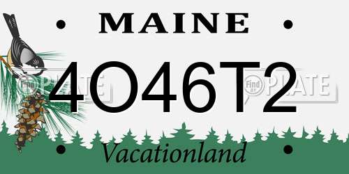 4O46T2 Maine License Plate