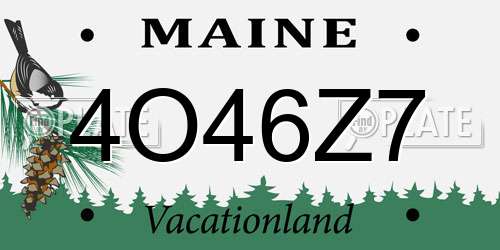 4O46Z7 Maine License Plate