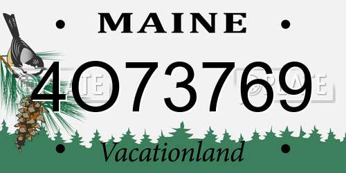 4O73769 Maine License Plate