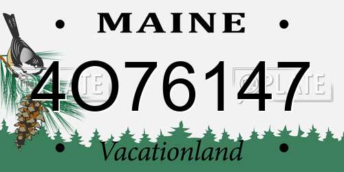 4O76147 Maine License Plate