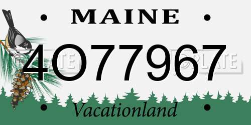 4O77967 Maine License Plate