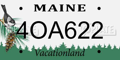 4OA622 Maine License Plate