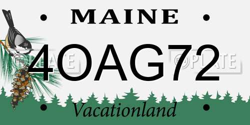 4OAG72 Maine License Plate