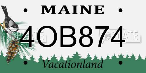4OB874 Maine License Plate