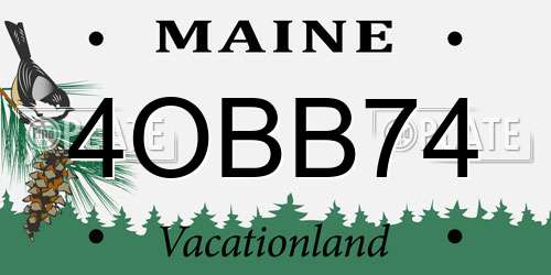 4OBB74 Maine License Plate