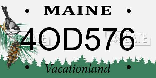 4OD576 Maine License Plate