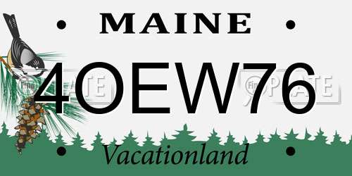 4OEW76 Maine License Plate