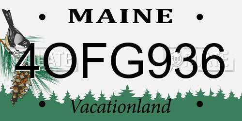 4OFG936 Maine License Plate