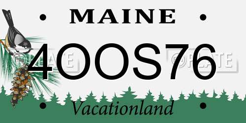 4OOS76 Maine License Plate