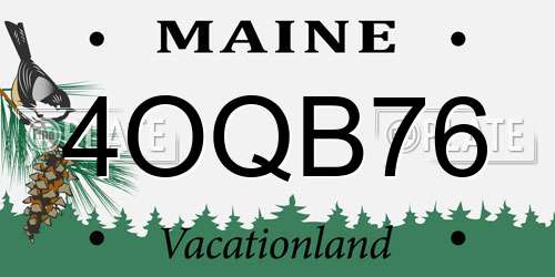 4OQB76 Maine License Plate