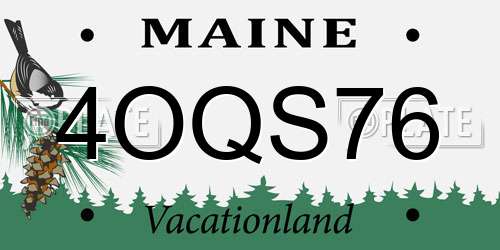 4OQS76 Maine License Plate