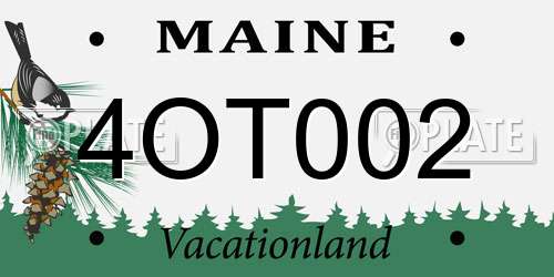 4OT002 Maine License Plate