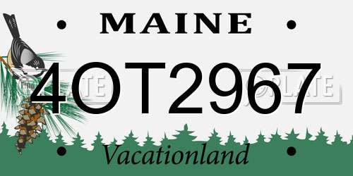 4OT2967 Maine License Plate