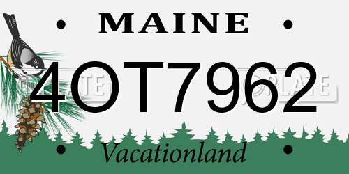 4OT7962 Maine License Plate