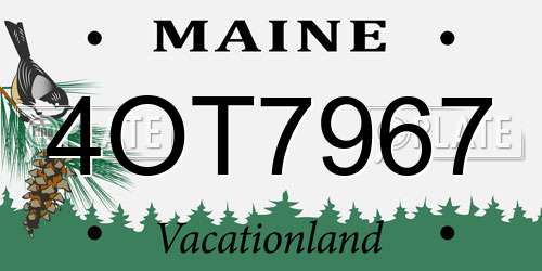 4OT7967 Maine License Plate
