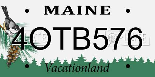 4OTB576 Maine License Plate