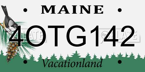 4OTG142 Maine License Plate