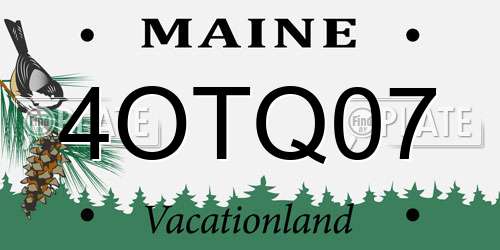 4OTQ07 Maine License Plate