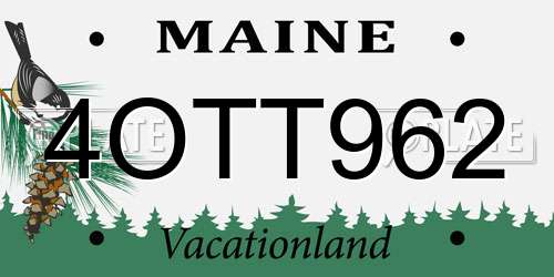4OTT962 Maine License Plate