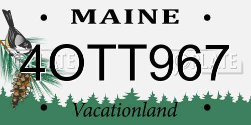 4OTT967 Maine License Plate