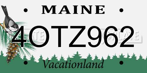 4OTZ962 Maine License Plate