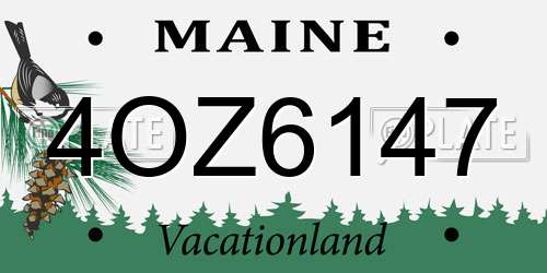 4OZ6147 Maine License Plate