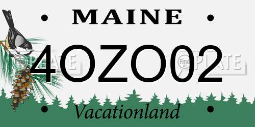 4OZO02 Maine License Plate