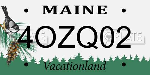 4OZQ02 Maine License Plate