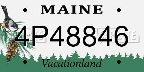 4P48846 Maine License Plate