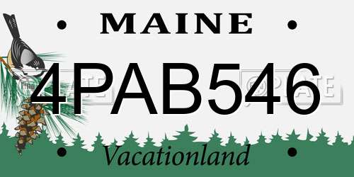 4PAB546 Maine License Plate