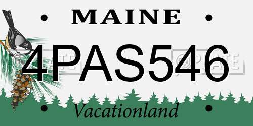 4PAS546 Maine License Plate