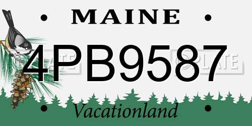 4PB9587 Maine License Plate