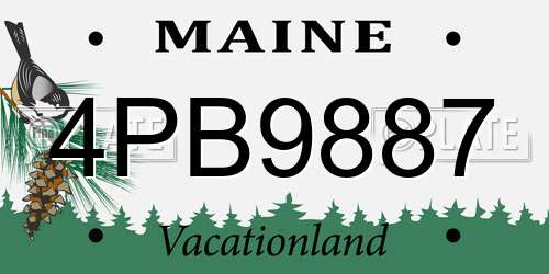 4PB9887 Maine License Plate