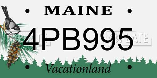 4PB995 Maine License Plate