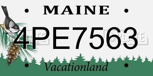 4PE7563 Maine License Plate