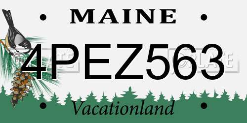 4PEZ563 Maine License Plate