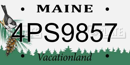 4PS9857 Maine License Plate