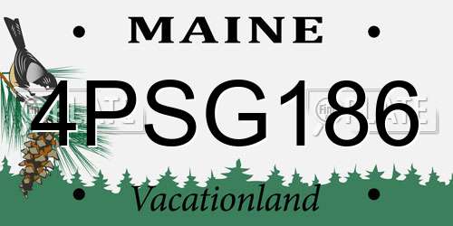 4PSG186 Maine License Plate