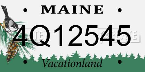 4Q12545 Maine License Plate