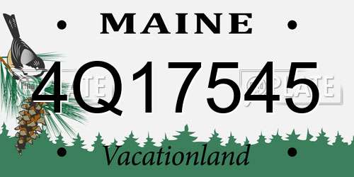 4Q17545 Maine License Plate