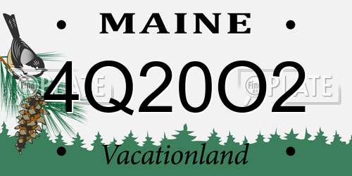 4Q20O2 Maine License Plate