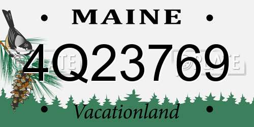 4Q23769 Maine License Plate
