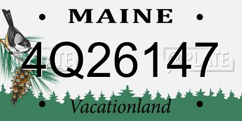 4Q26147 Maine License Plate