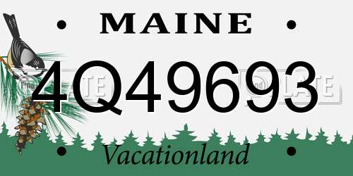4Q49693 Maine License Plate