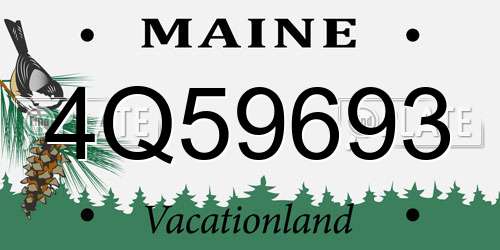 4Q59693 Maine License Plate