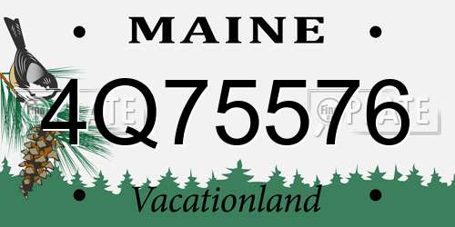 4Q75576 Maine License Plate